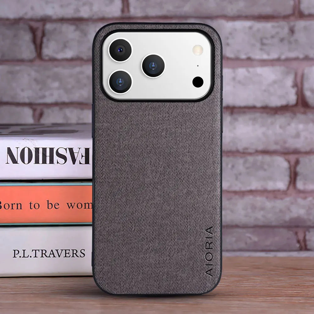 Case for Iphone 17 Pro Max 17 Air Coque Luxury Textile Leather Cover Fashion Phone Funda for Iphone 17 Pro Max Case Capa